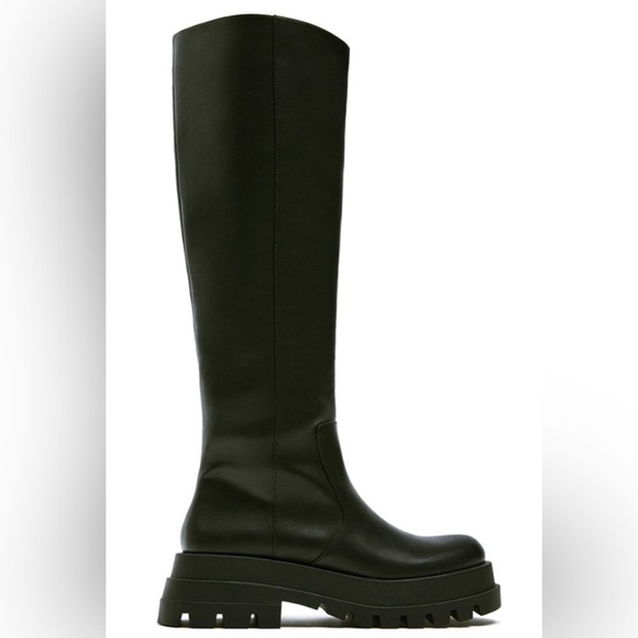 Zara Treaded Knee High Lug Boots - Picture 2 of 9